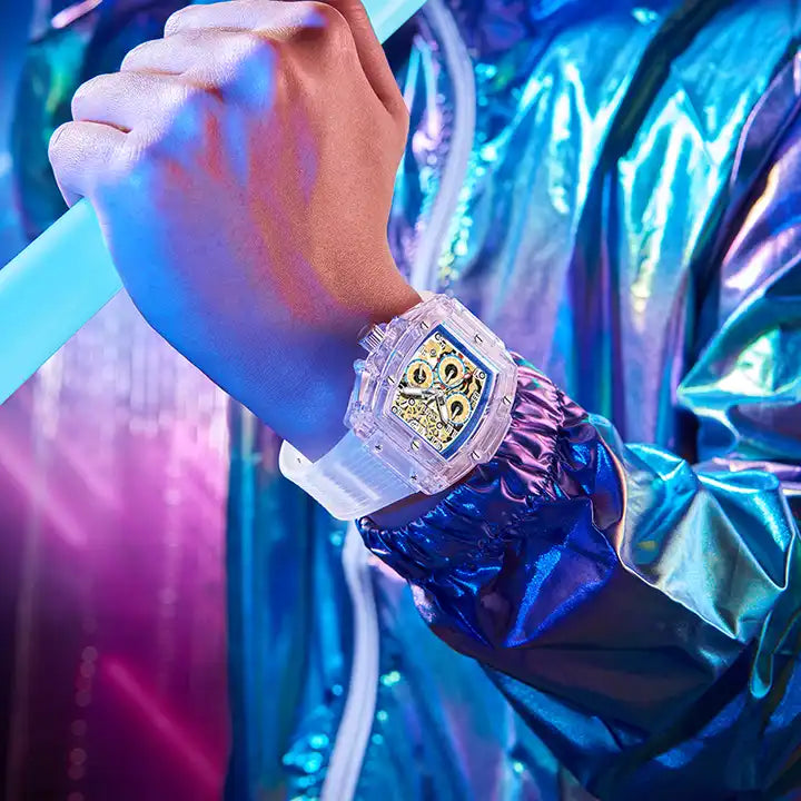 ONOLA Clear Series Plastic Transparent Mercato Quartz Chronograph Watch