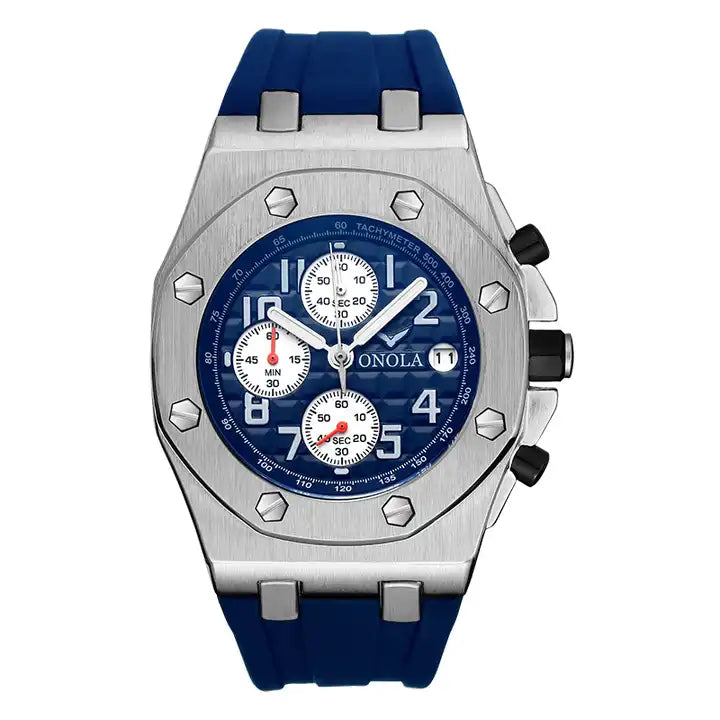 ONOLA Octagon Chronograph Silicone Strap Watch