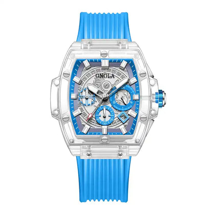 ONOLA Clear Series Plastic Transparent Quartz Chronograph Watch