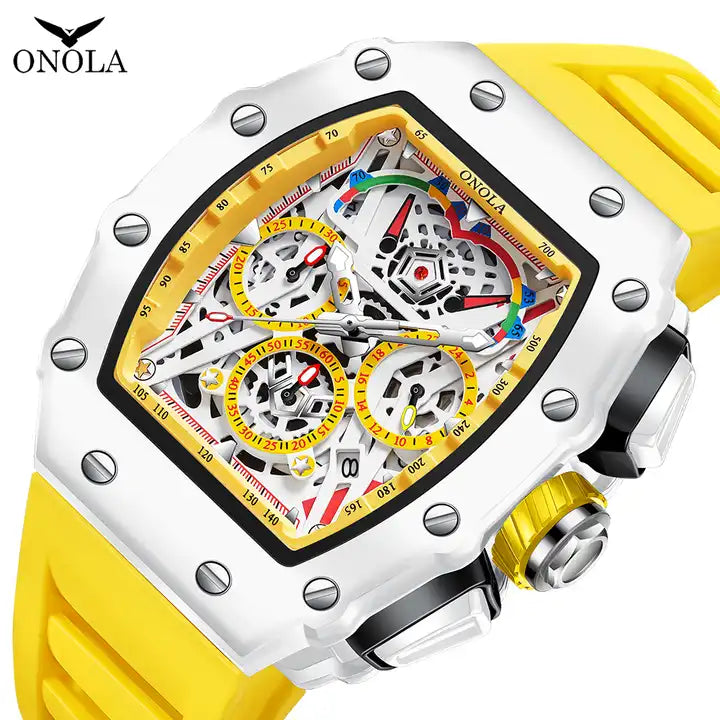 ONOLA Avantgarde Quartz Chronograph Watch MILK