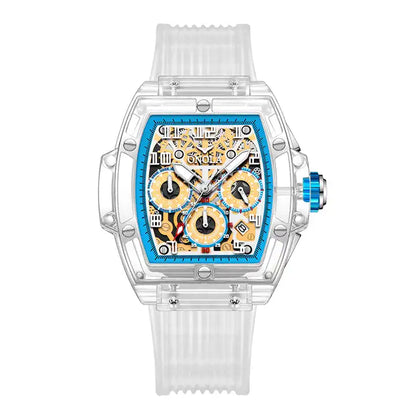 ONOLA Clear Series Plastic Transparent Mercato Quartz Chronograph Watch