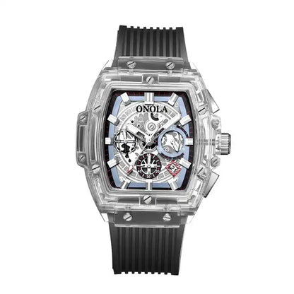 ONOLA Clear Series Plastic Transparent Quartz Chronograph Watch