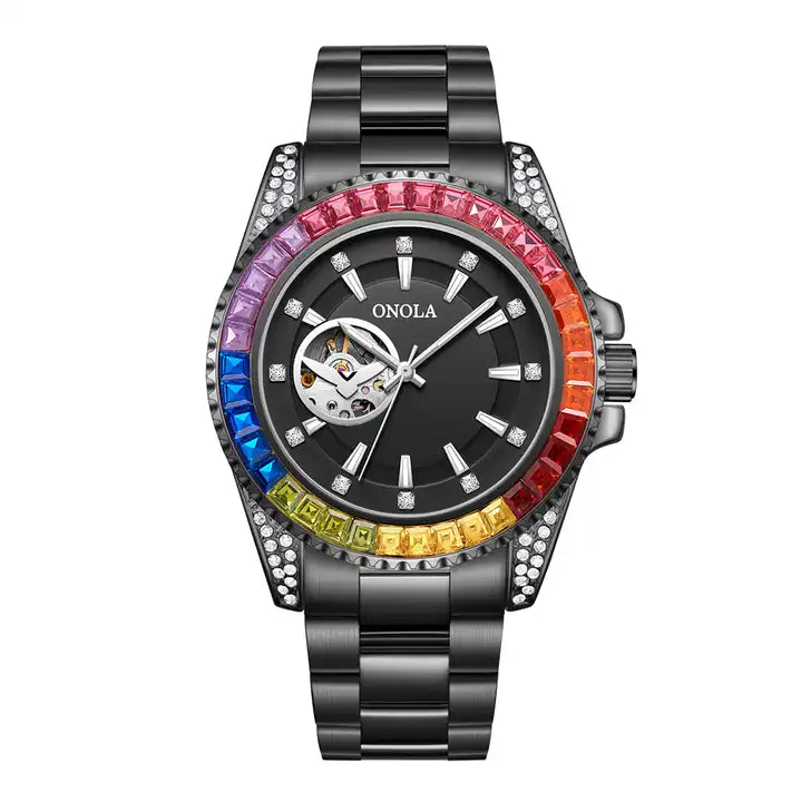 ONOLA Las Vegas AUTOMATIC Watch ZIRCON ENCRUSTED