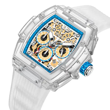 ONOLA Clear Series Plastic Transparent Mercato Quartz Chronograph Watch