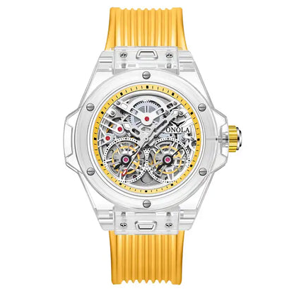 ONOLA Clear Series Plastic Transparent AUTOMATIC Double Barrel Watch