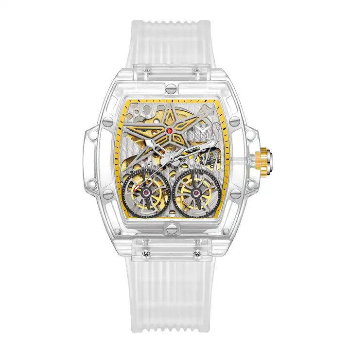 Clear skeleton outlet watch