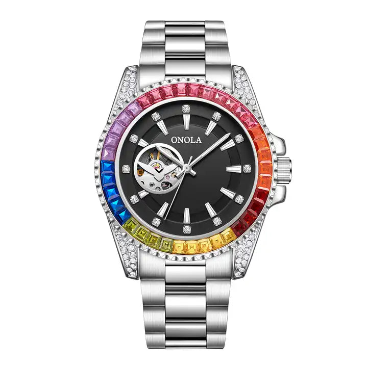 ONOLA Las Vegas AUTOMATIC Watch ZIRCON ENCRUSTED