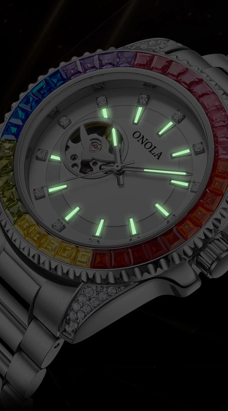 ONOLA Las Vegas AUTOMATIC Watch ZIRCON ENCRUSTED